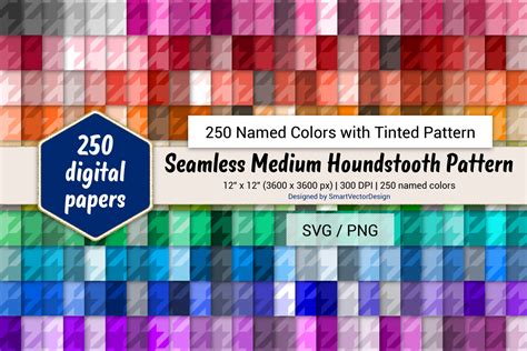 Download Free Seamless Houndstooth Digital Paper - 250 Colors Tinted Easy Edite